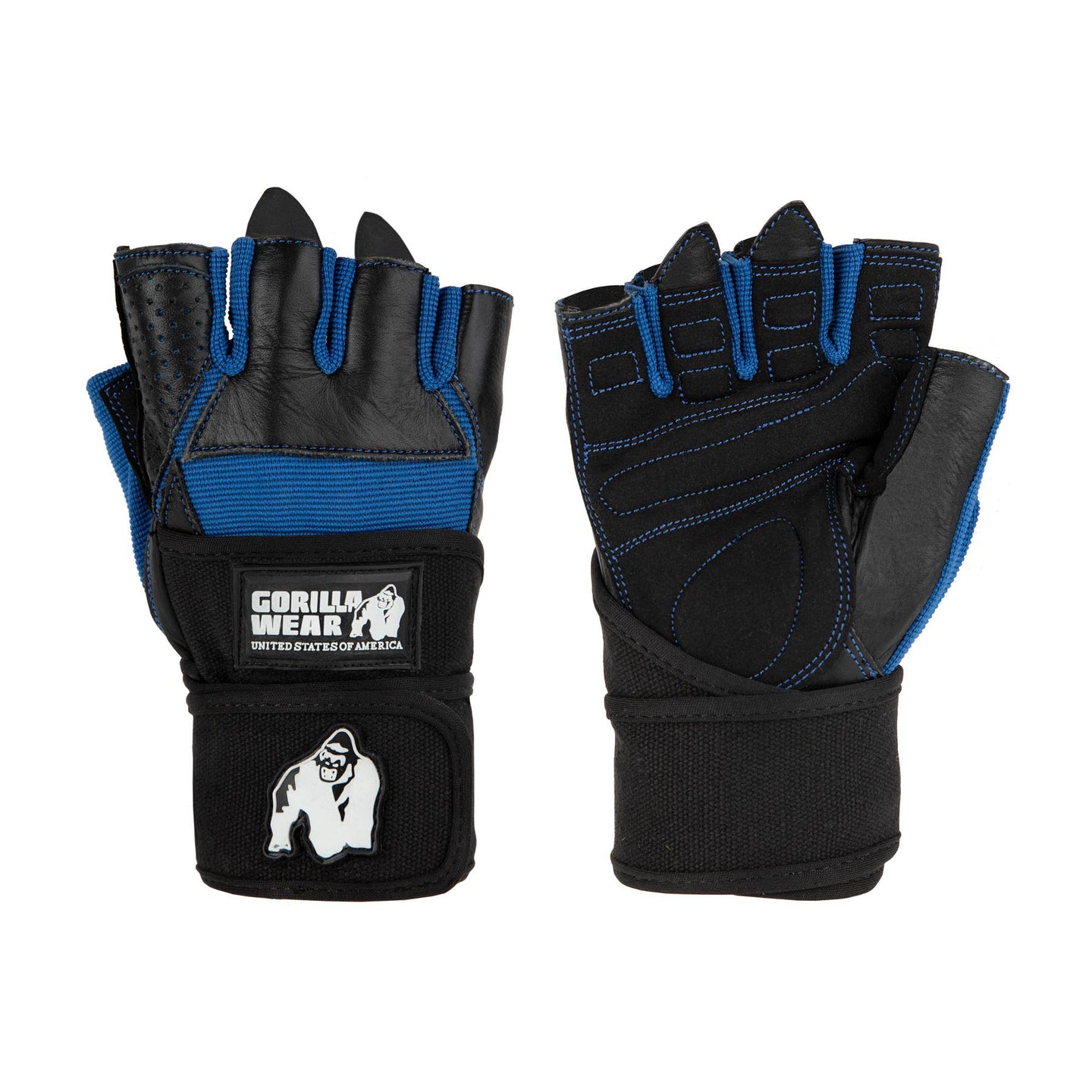 Gorilla Wear Dallas Wrist Wraps Gloves, black/blue
