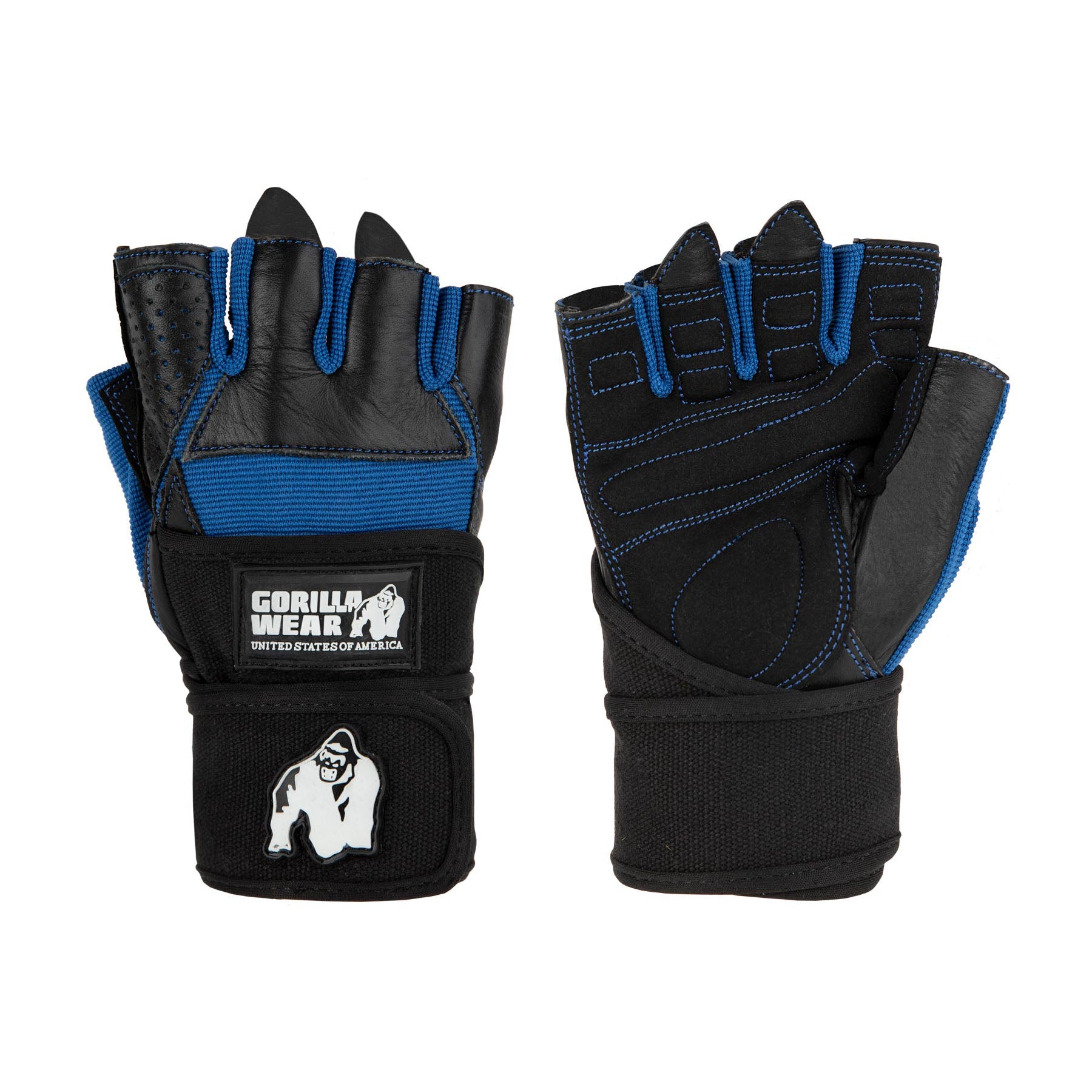 Gorilla Wear Dallas Wrist Wraps Gloves, black/blue