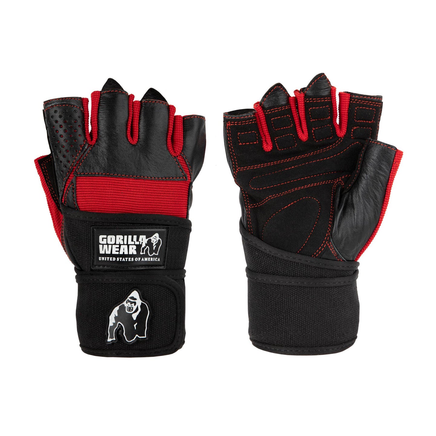Gorilla Wear Dallas Wrist Wraps Gloves, Svart / Röd
