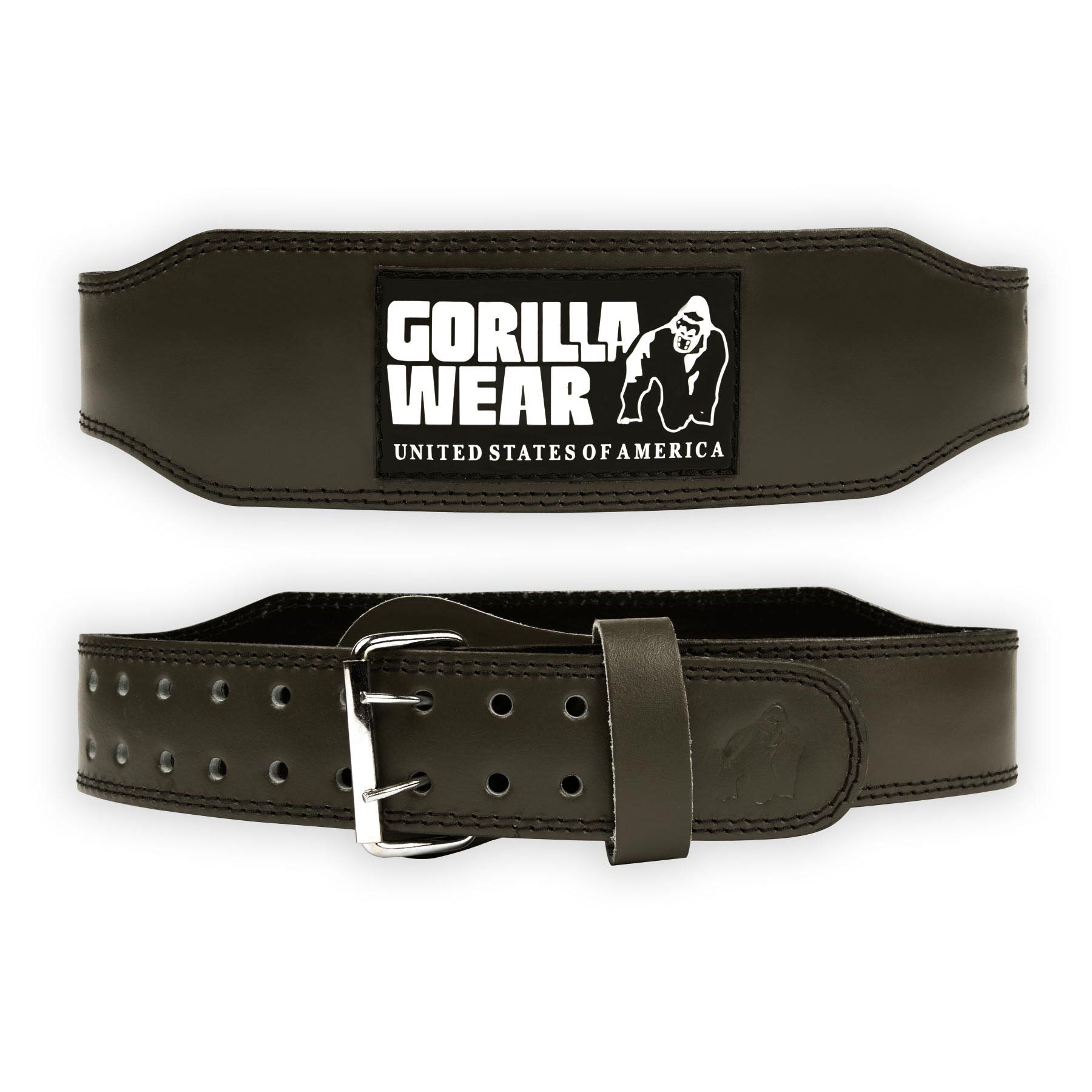 Gorilla Wear 4 Inch Padded Leather Belt, army green