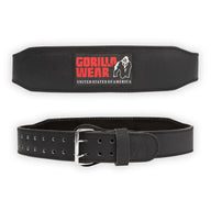 Gorilla Wear 4 Inch Padded Leather Belt, black/red