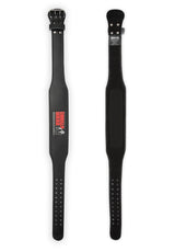 Gorilla Wear 4 Inch Padded Leather Belt, black/red