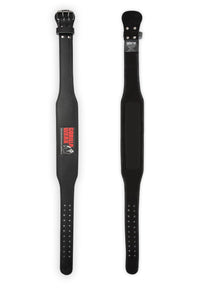 Gorilla Wear 4 Inch Padded Leather Belt, black/red