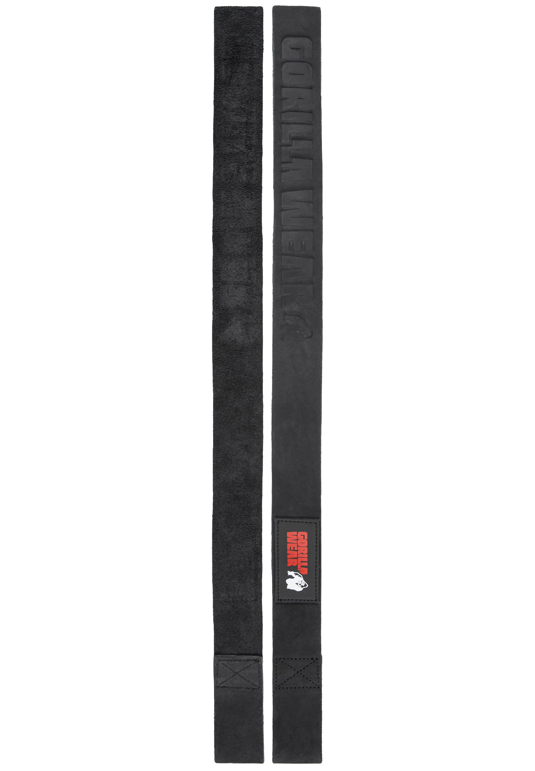 Gorilla Wear Leather Lifting Straps, black