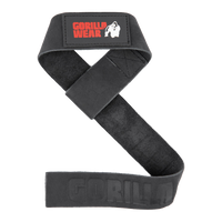 Gorilla Wear Leather Lifting Straps, black