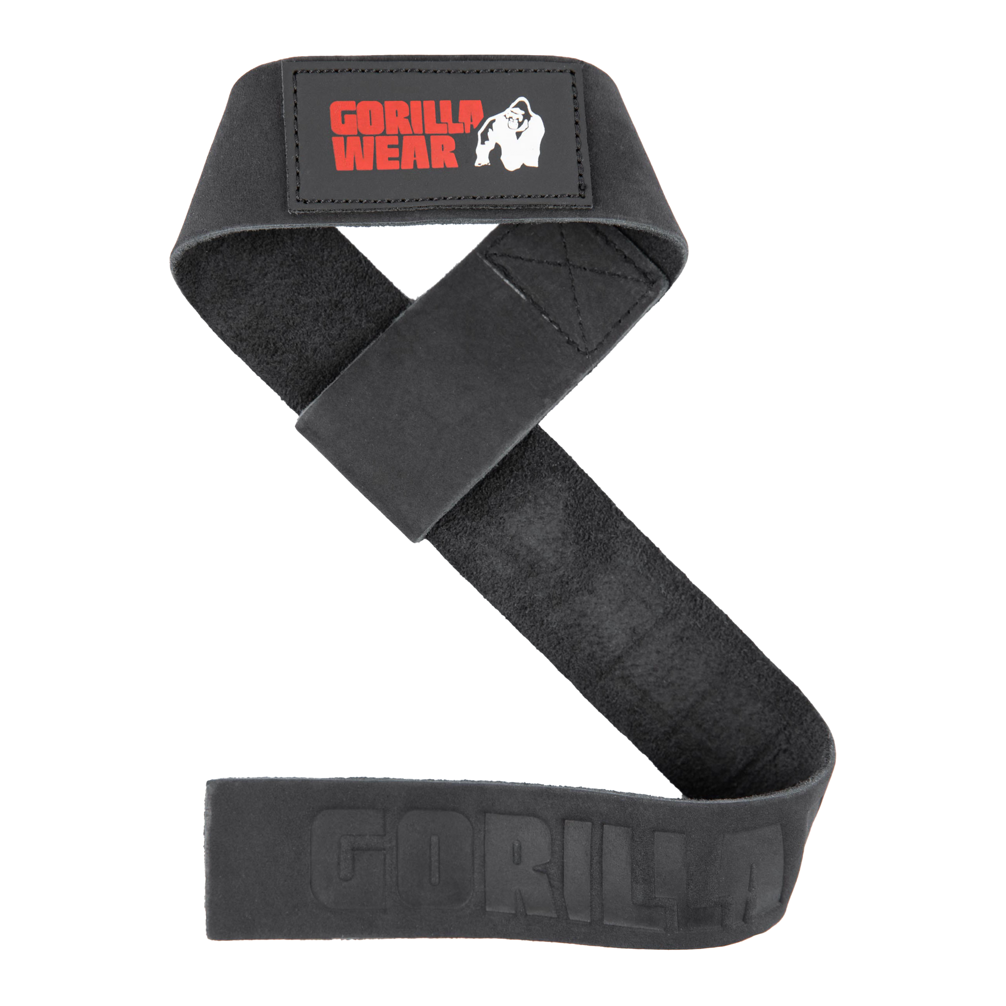 Gorilla Wear Leather Lifting Straps, black