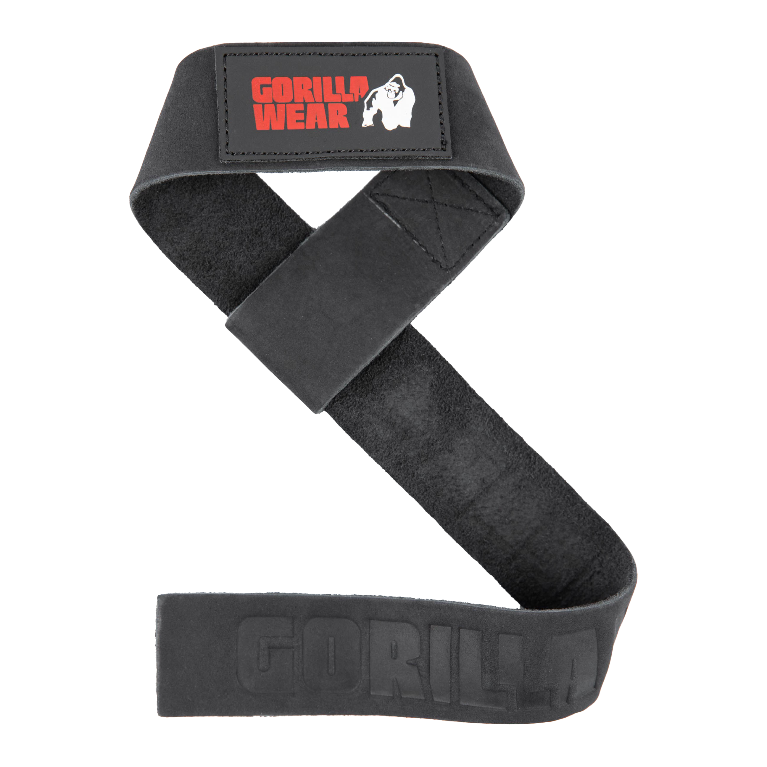 Gorilla Wear Leather Lifting Straps, black