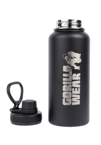 Gorilla Wear Insulated Stainless Steel Water Bottle 1000 ml, black