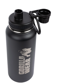 Gorilla Wear Insulated Stainless Steel Water Bottle 1000 ml, black