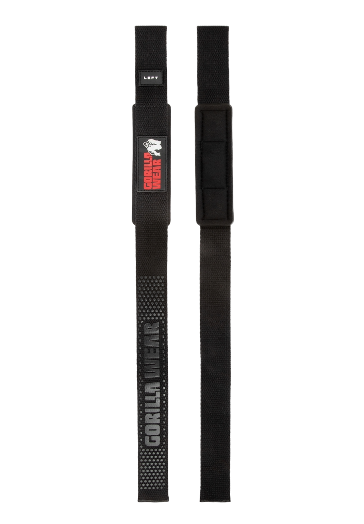 Gorilla Wear Padded Silicone Lifting Straps, black