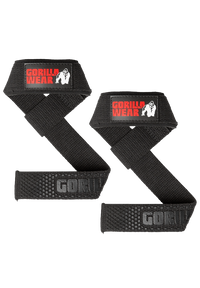 Gorilla Wear Padded Silicone Lifting Straps, black
