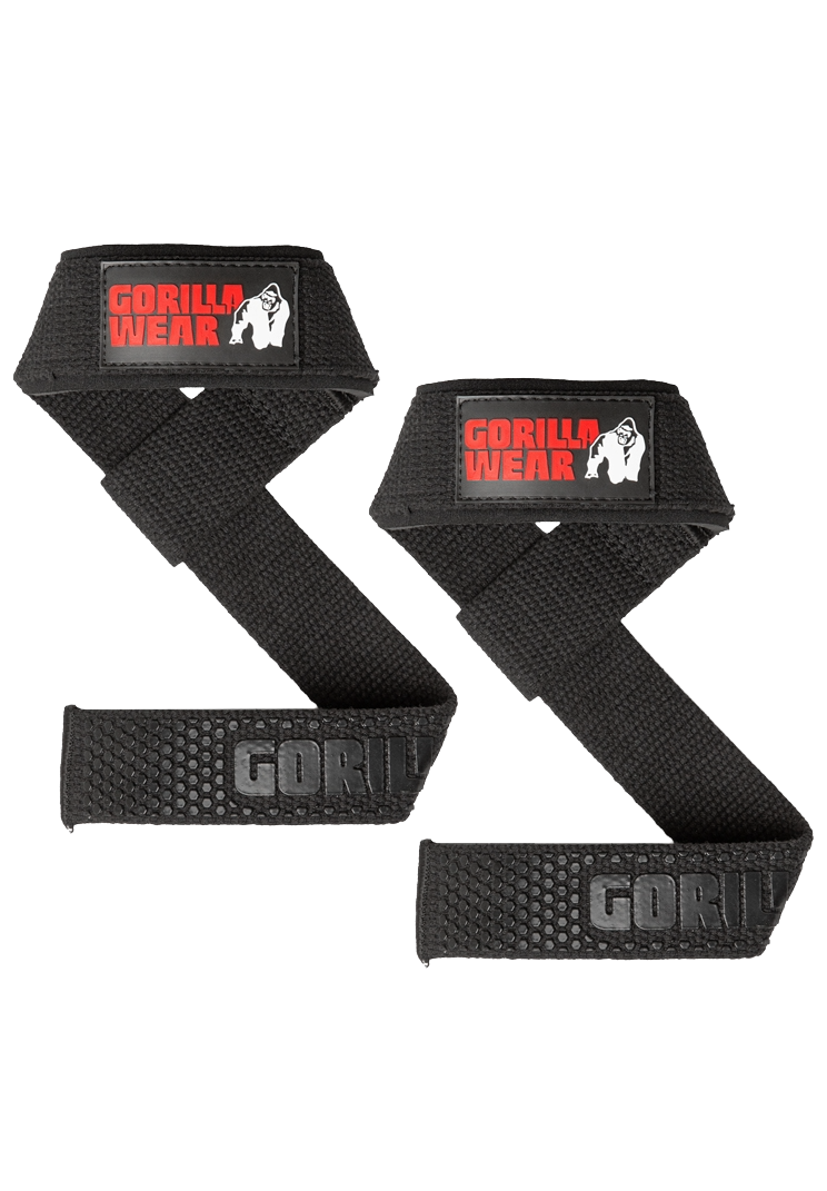 Gorilla Wear Padded Silicone Lifting Straps, black