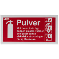 Nexa BSP-1020 Skylt för pulversläckare