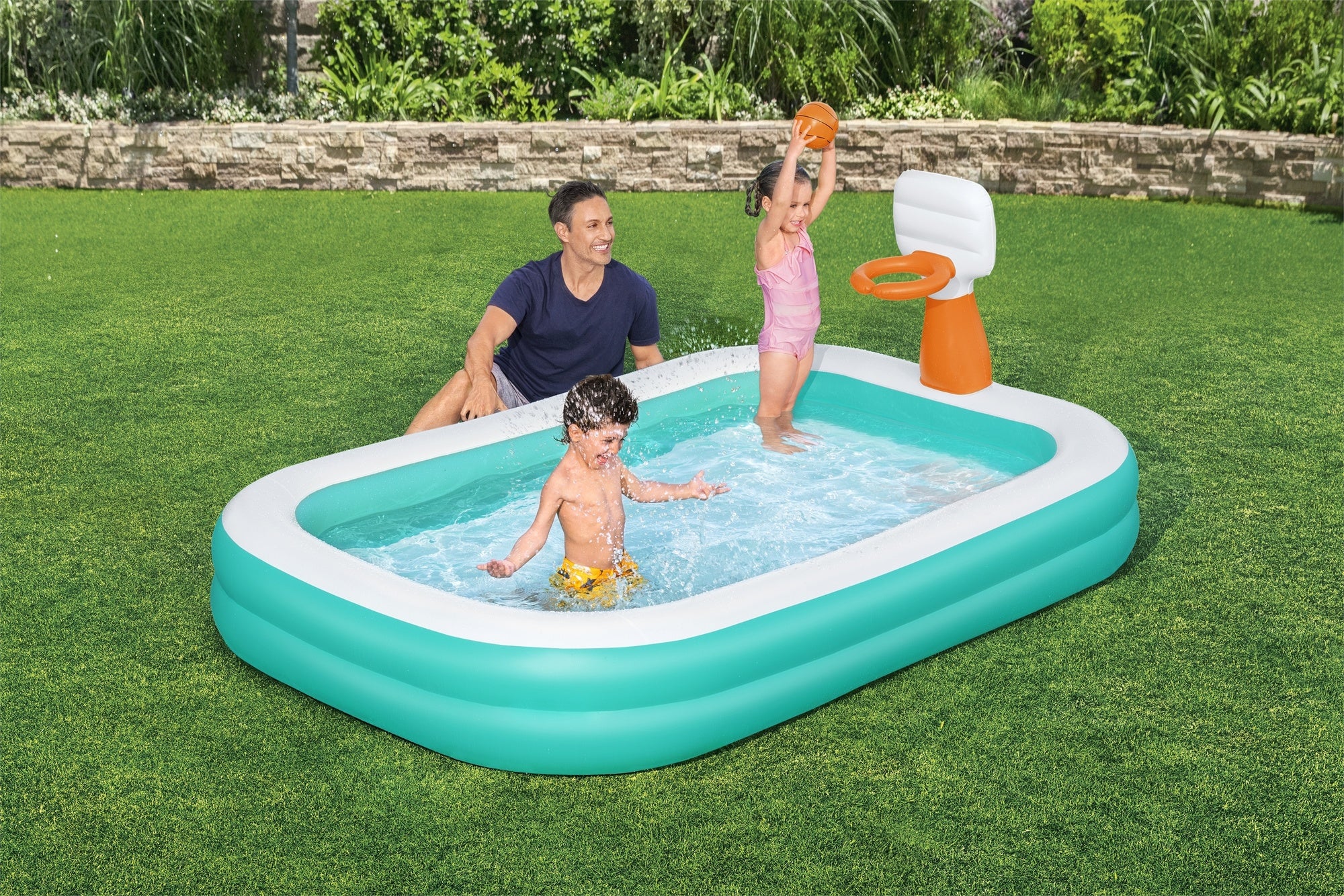 Bestway Familjepool Dunk n Splash 251 x 168 x 102cm