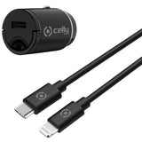 Celly Billaddare 20W + Lighting-kabel Svart