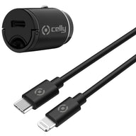 Celly Billaddare 20W + Lighting-kabel Svart