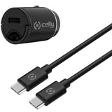 Celly Billaddare 20W + USB-C-kabel Svart