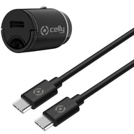 Celly Billaddare 20W + USB-C-kabel Svart