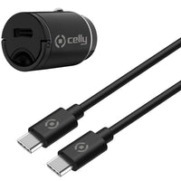 Celly Billaddare 20W + USB-C-kabel Svart