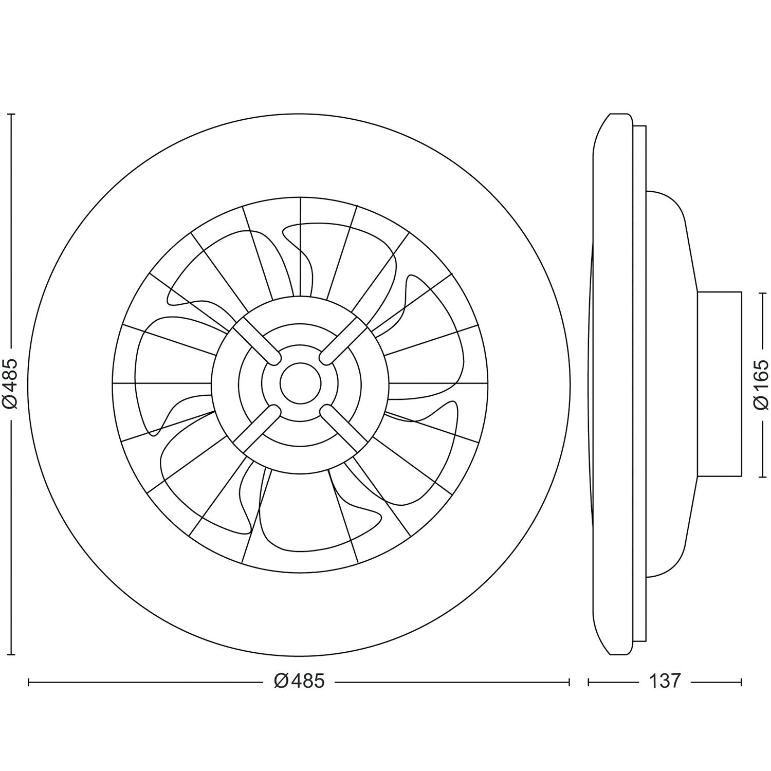 Philips Amigo Takfläkt med LED-belysning Varm-/kallvitt 4000 lm