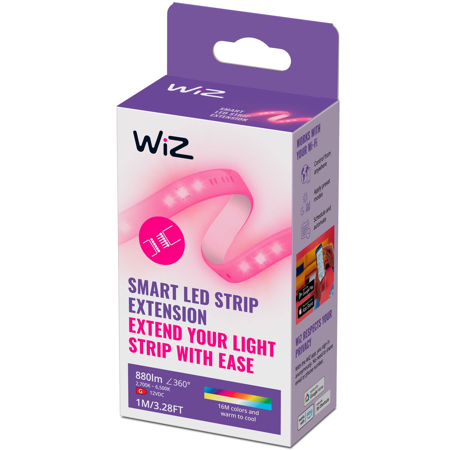 WiZ WiFi LED-Strip 1m förlängning 880lm