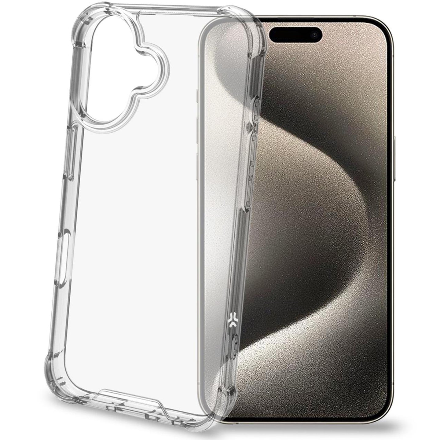 Celly Armor Stöttåligt skal iPhone 16 Transparent