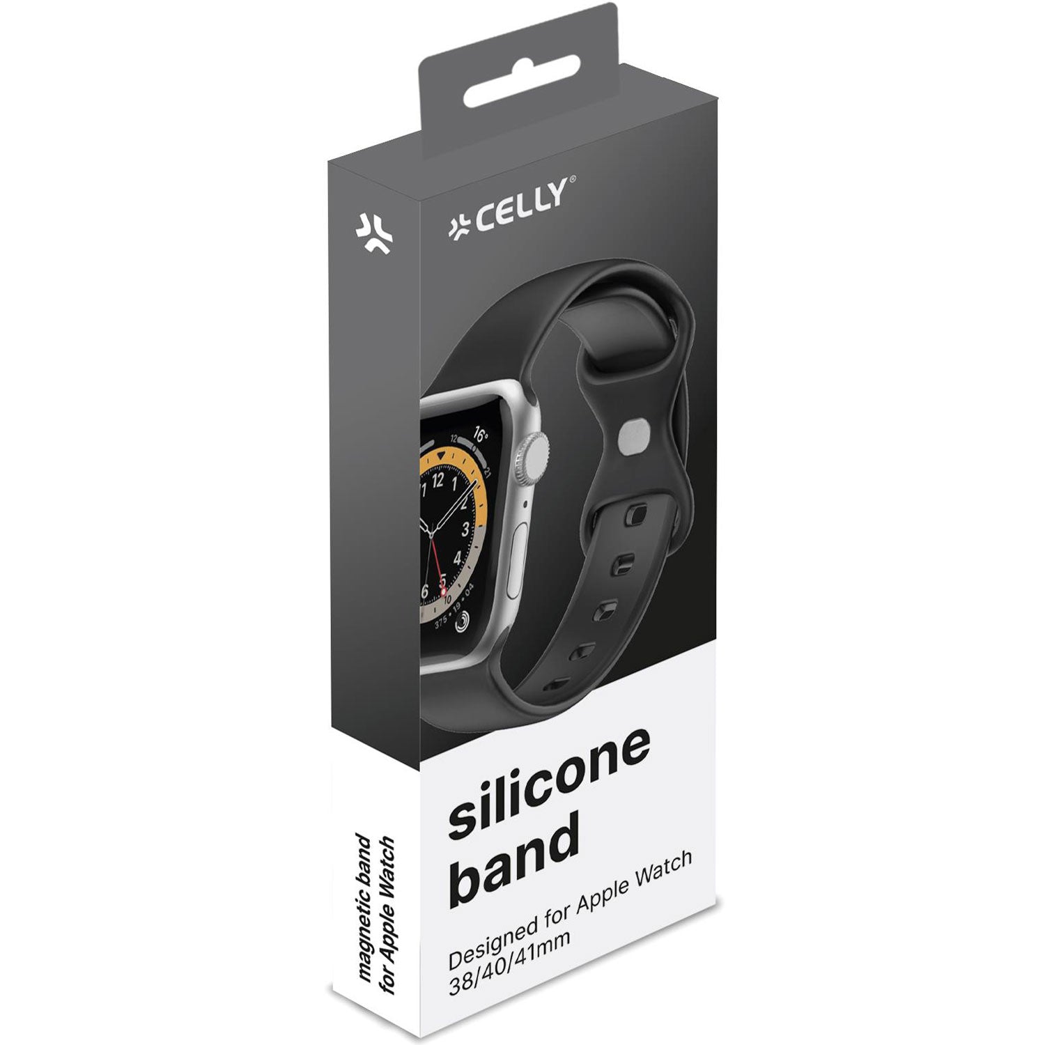 Celly Armband till Apple Watch 38/40/41mm Silikon Svart