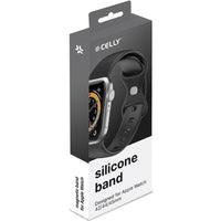 Celly Armband till Apple Watch 42/44/45mm Silikon Svart