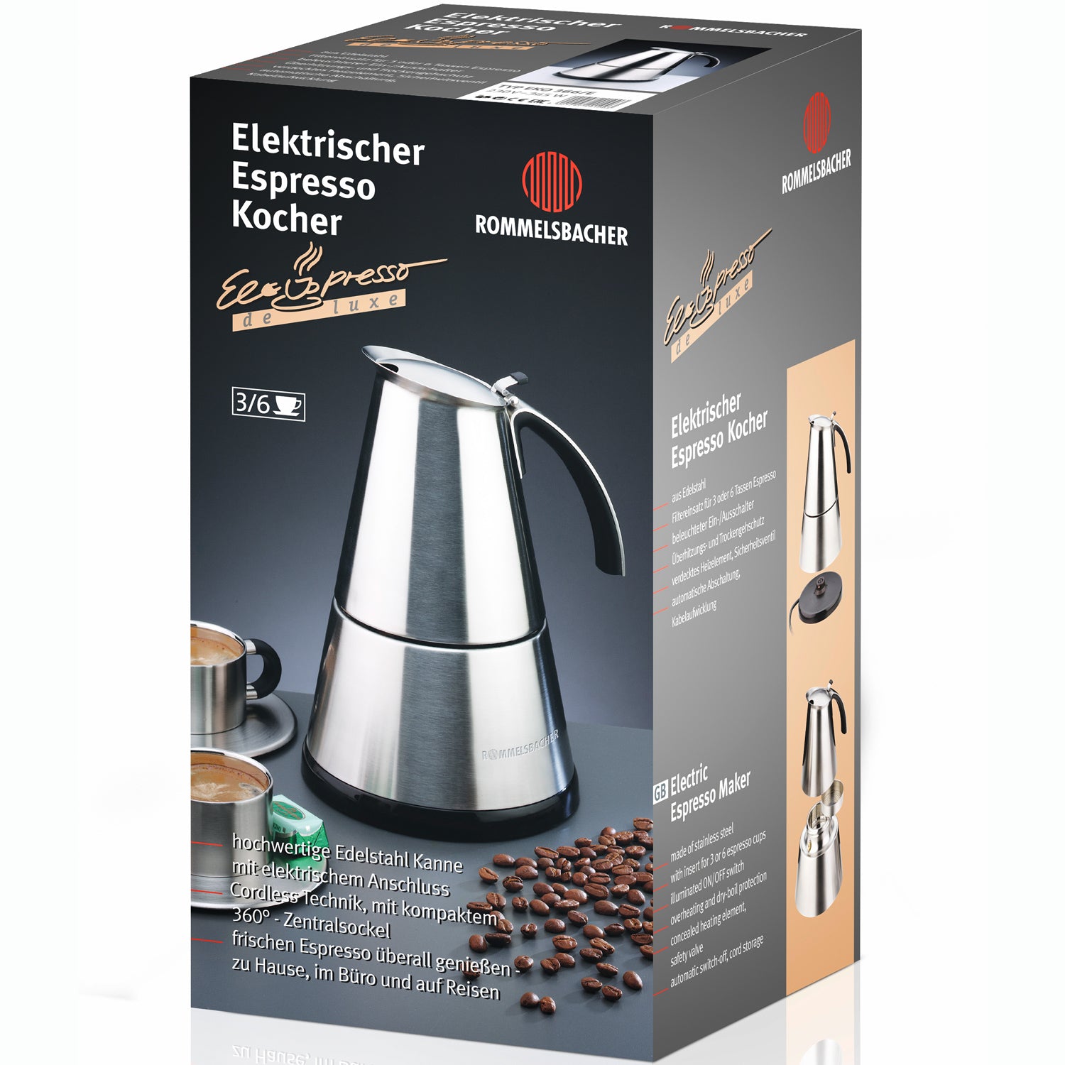 Rommelsbacher ElPresso Deluxe Mockabryggare EKO 366/E Rostfritt stål