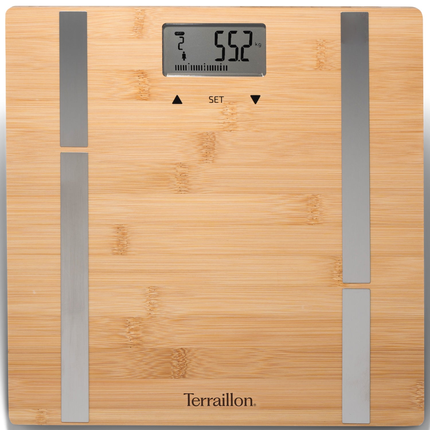 Terraillon Personvåg Bamboo Fit BMI 10-användare, 180 kg