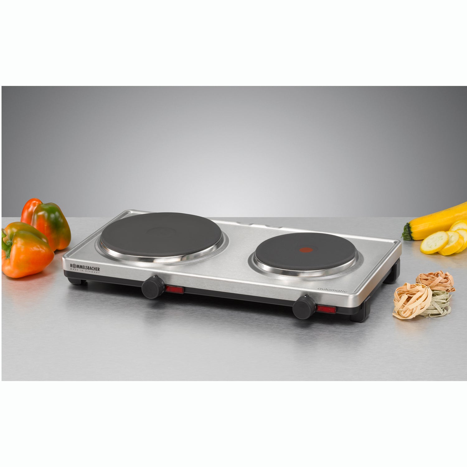 Rommelsbacher Kokplatta Dubbel AK 3099/E Rostfri Made in Germany