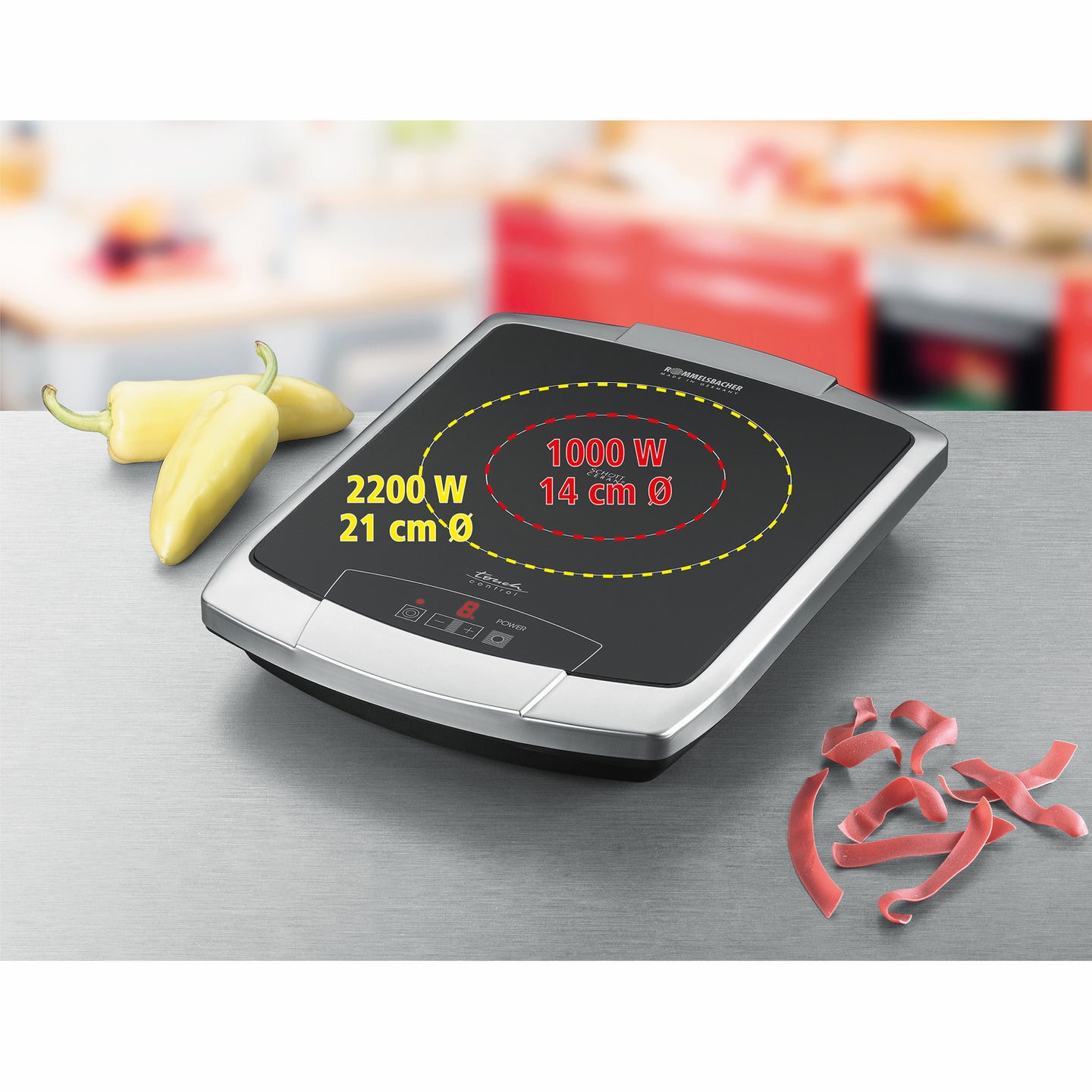 Rommelsbacher Kokplatta Highlight CT 2203/TC Touch Controll dubbla Zoner