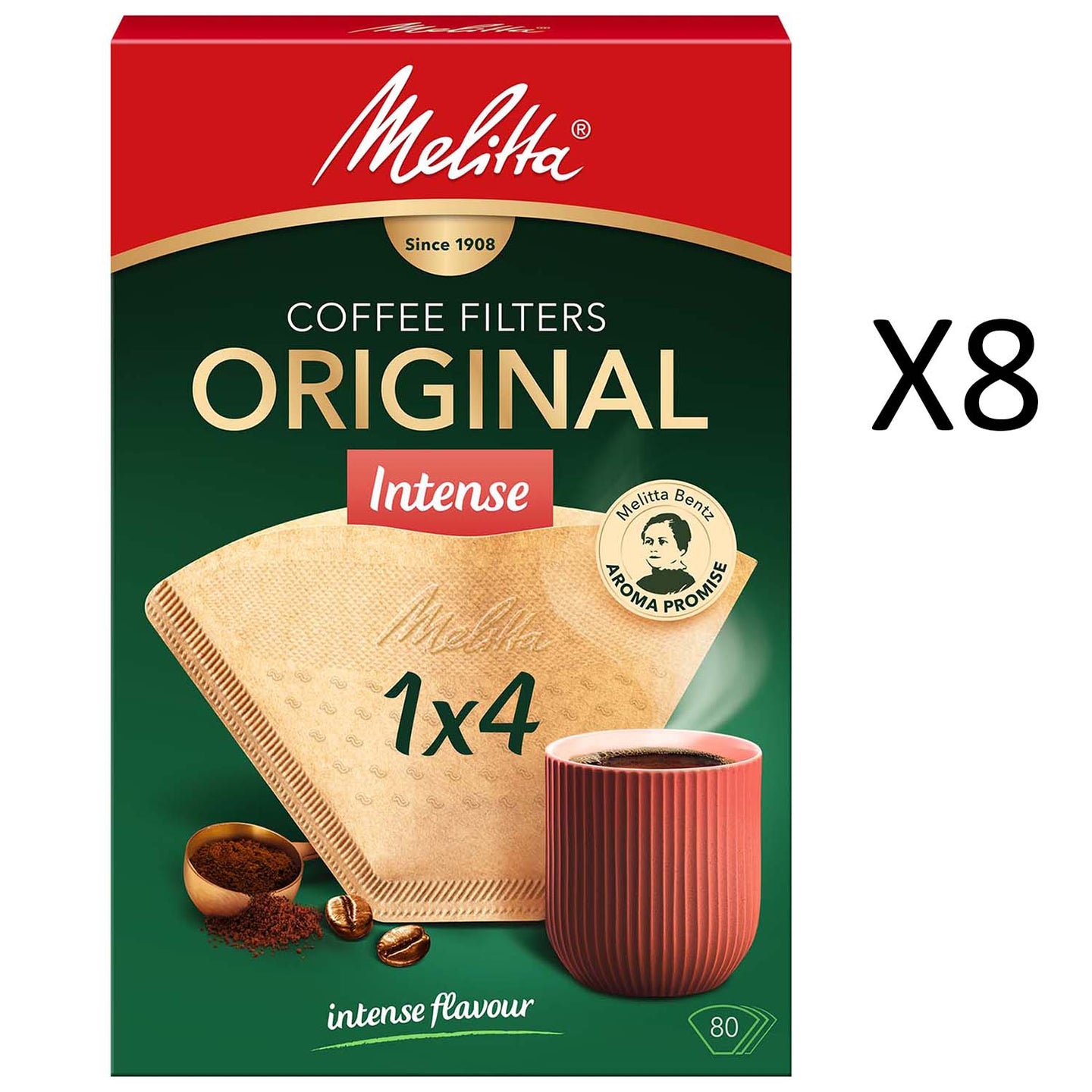 Melitta Kaffefilter Gourmet Intense 1X4 80P (8st DFP)
