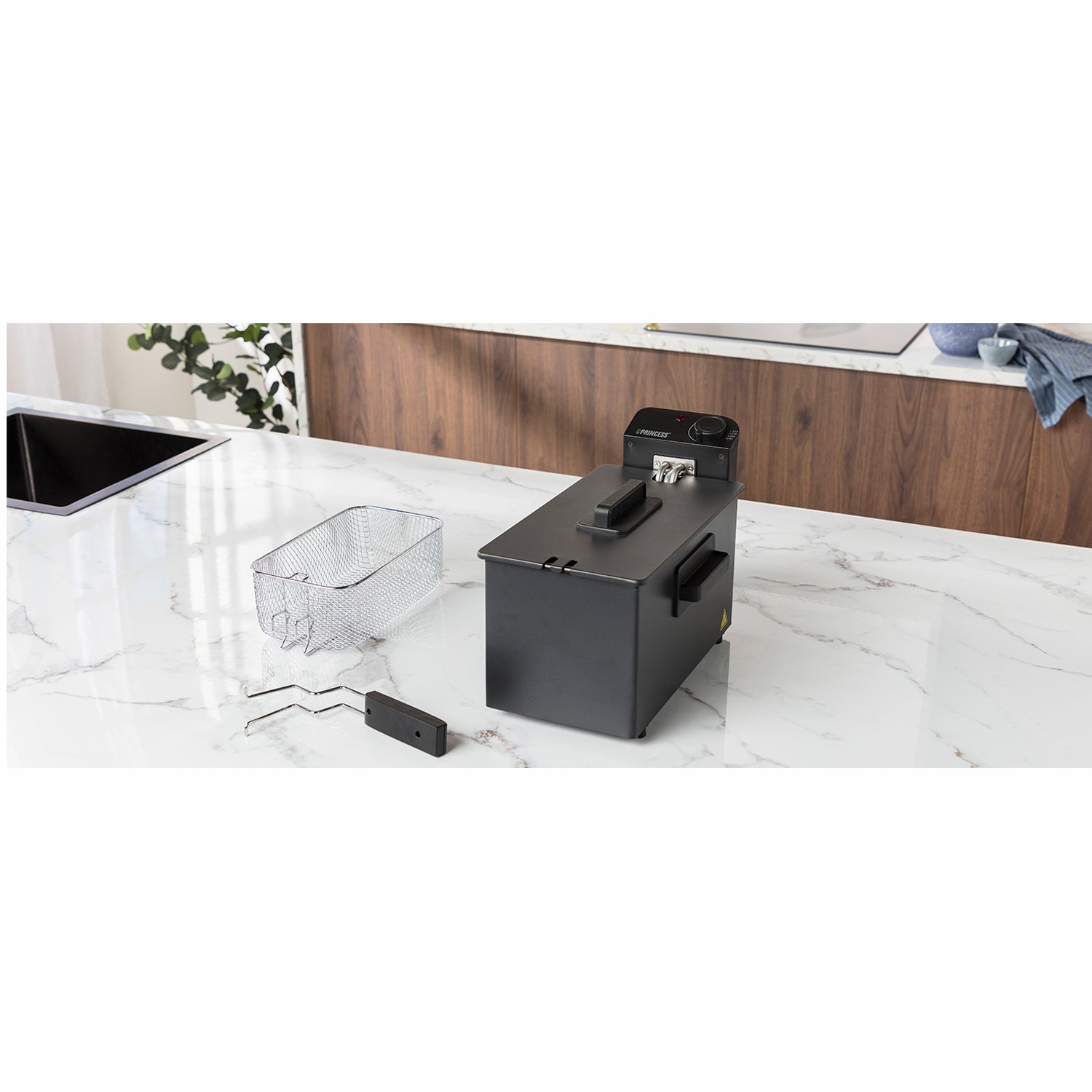 Princess Fritös 3l 182727 Rostfritt stål. Svart