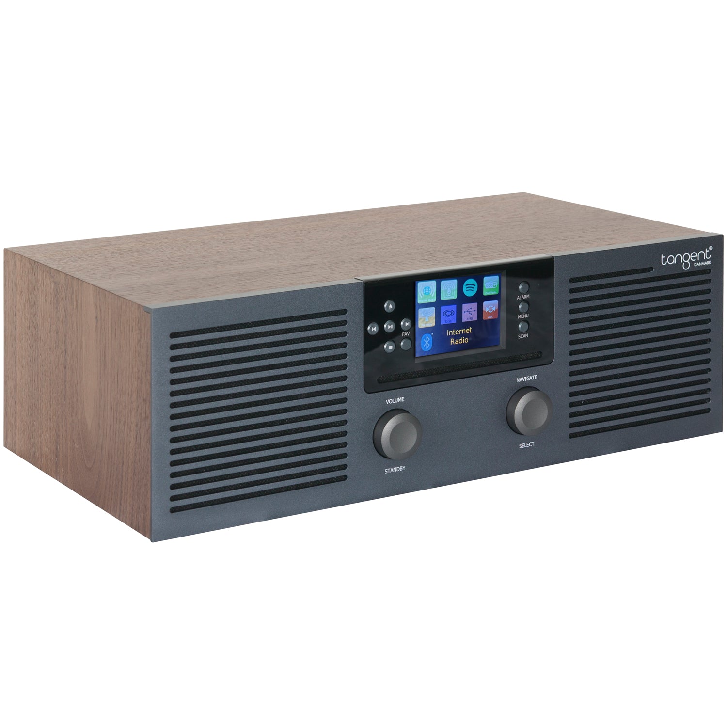 Tangent Radio FM DAB+ Internet CD Bluetooth Stereo Fem Valnöt