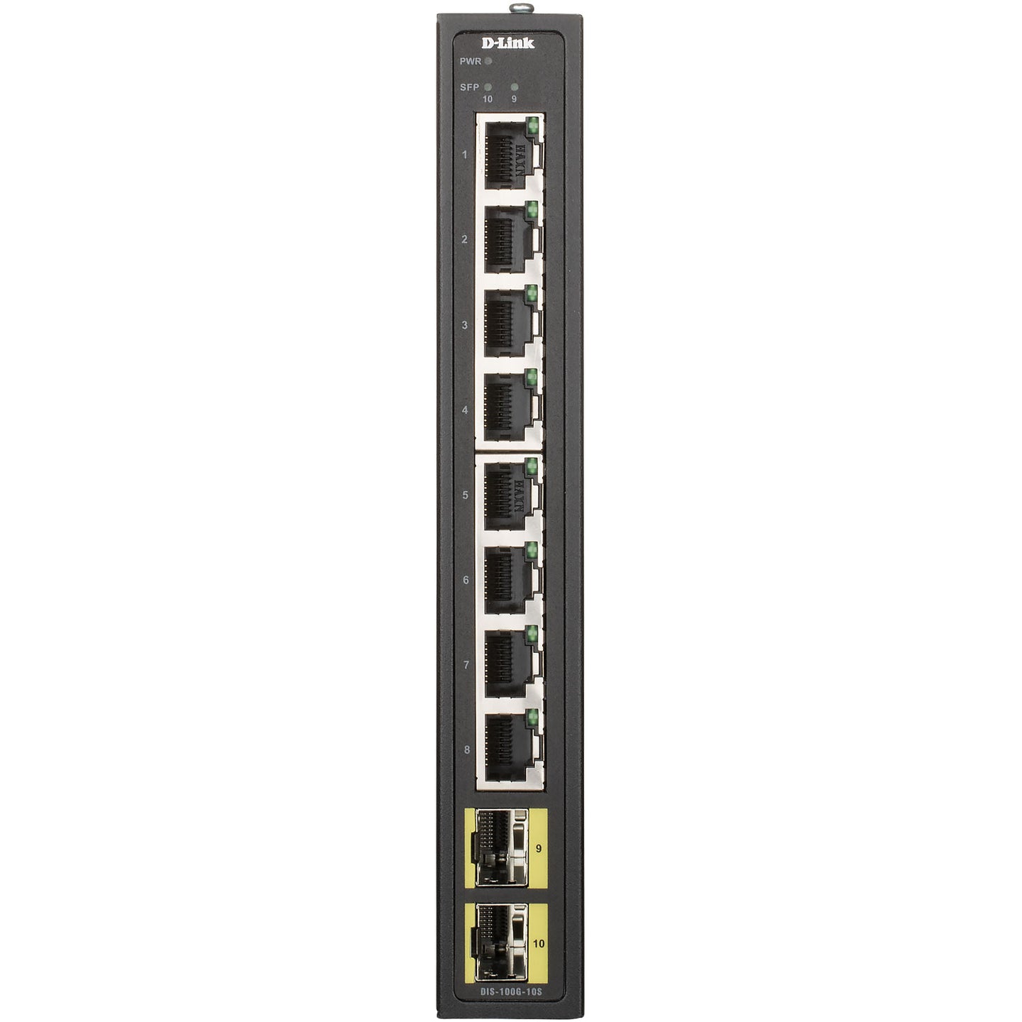 D-Link DIS-100G-10S 8-port Gigabit Industriell Switch med 2 x 100/1000M SFP