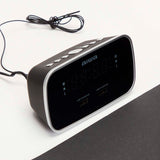 AIWA Klockradio Två alarm USB ladd-uttag Svart