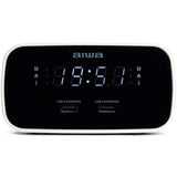 AIWA Klockradio Två alarm USB ladd-uttag Svart