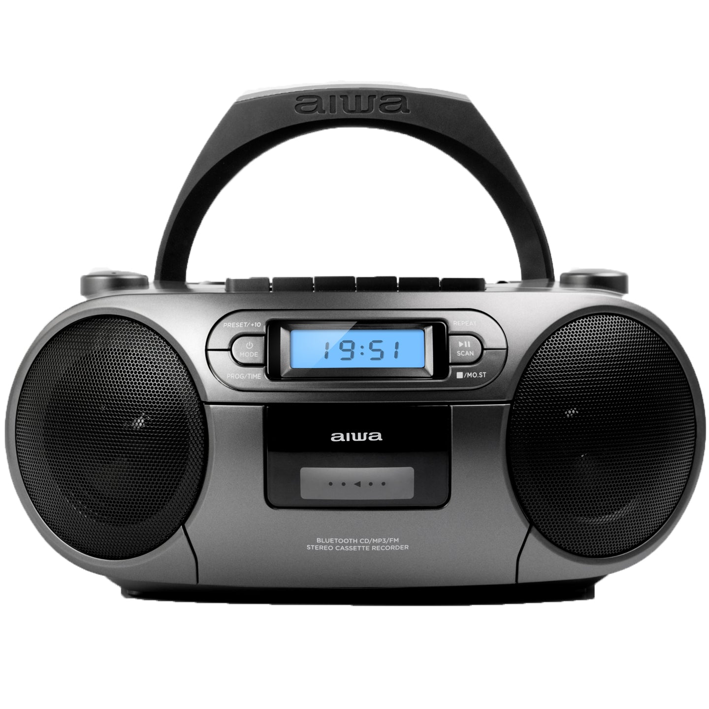 AIWA Boombox CD Radio Kassett USB Bluetooth BBTC-550MB Mörkgrå