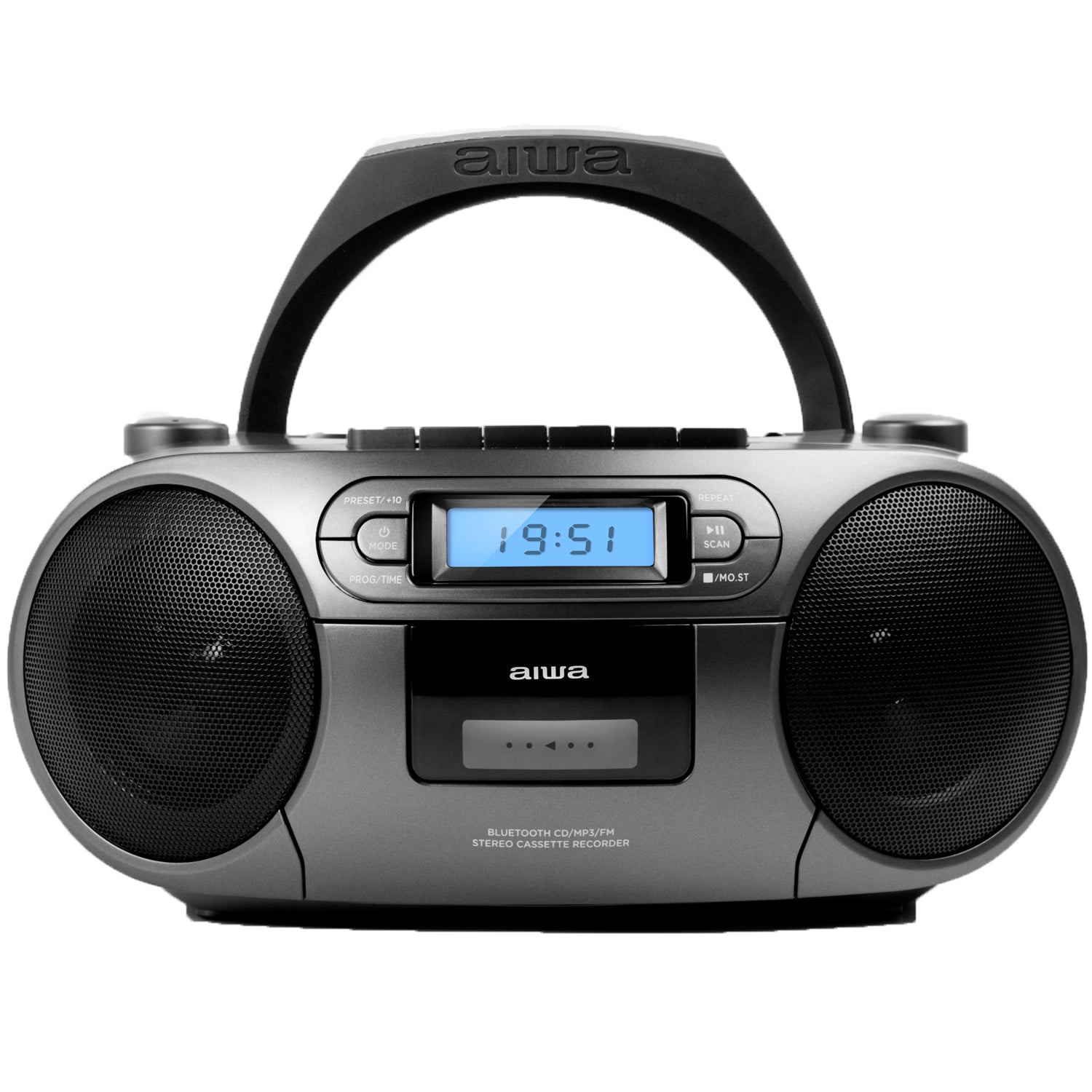 AIWA Boombox CD Radio Kassett USB Bluetooth BBTC-550MB Mörkgrå