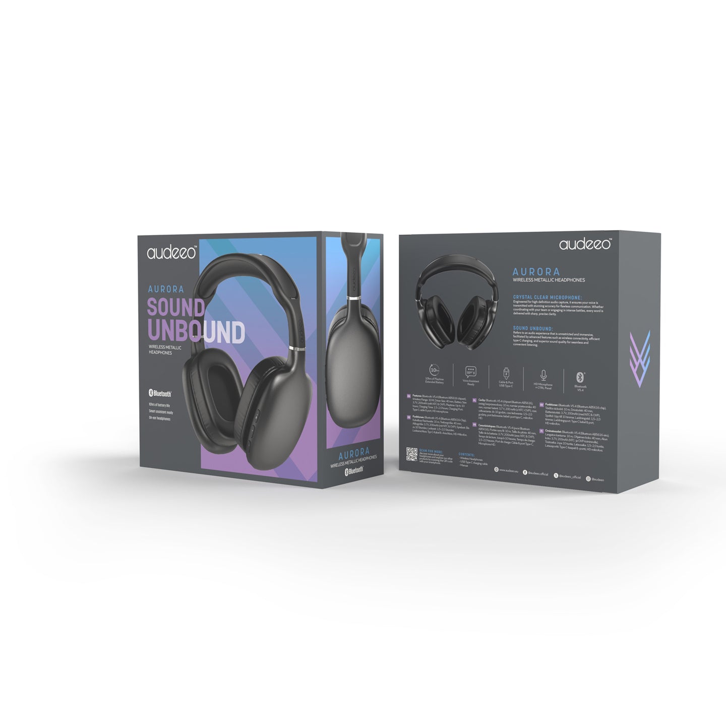 Audeeo Hörlurar Over-Ear Aurora Svart