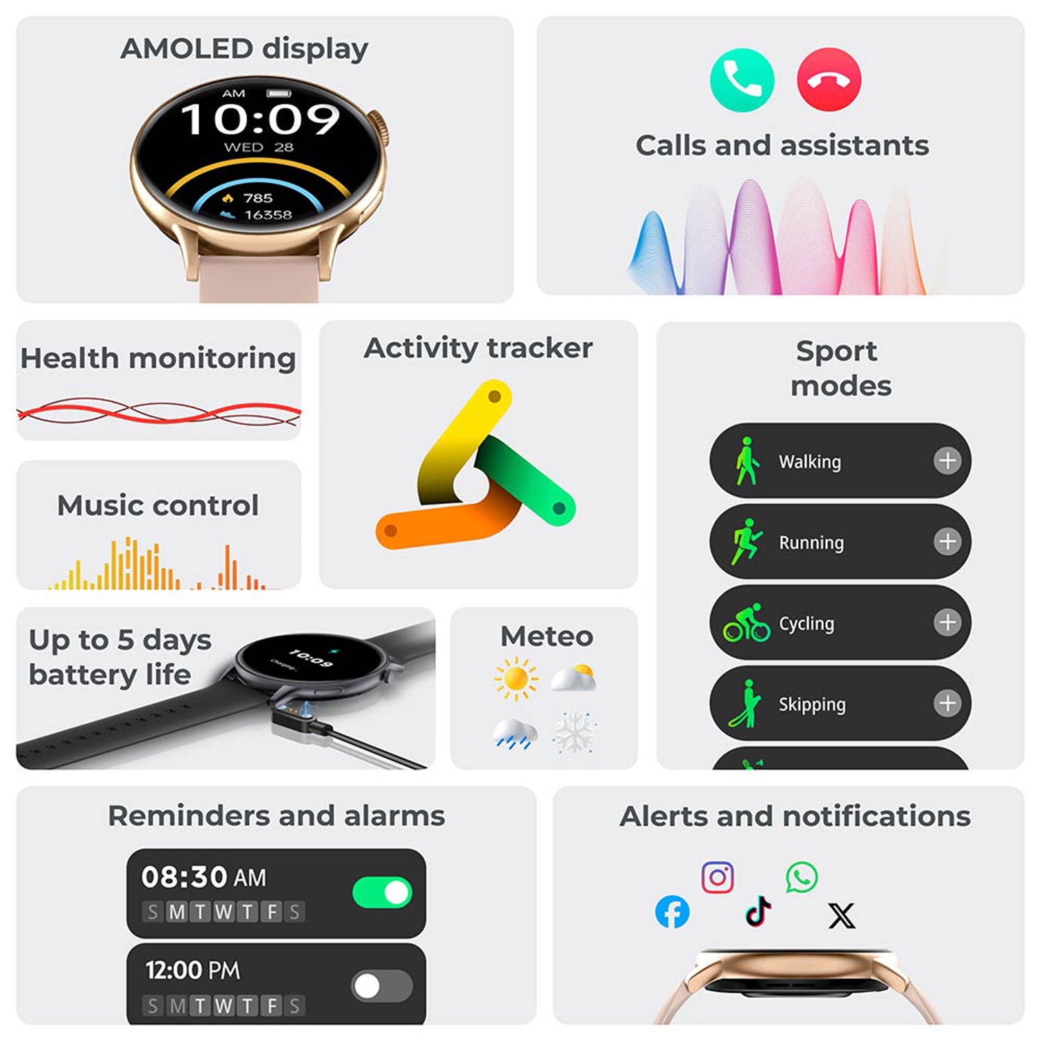 KSIX Smartklocka Core 2 AMOLED - Svart