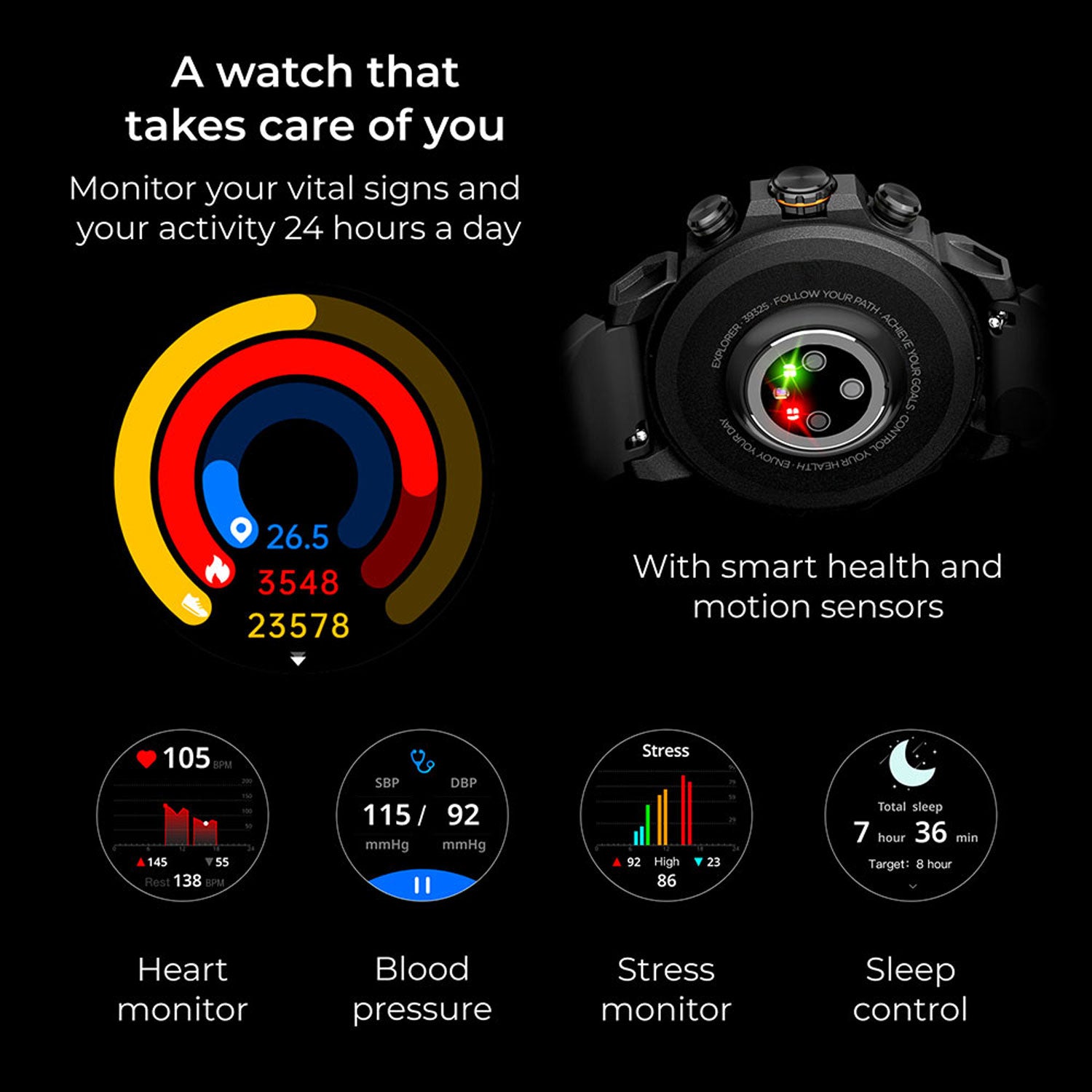 KSIX Smartklocka Explorer GPS - Svart
