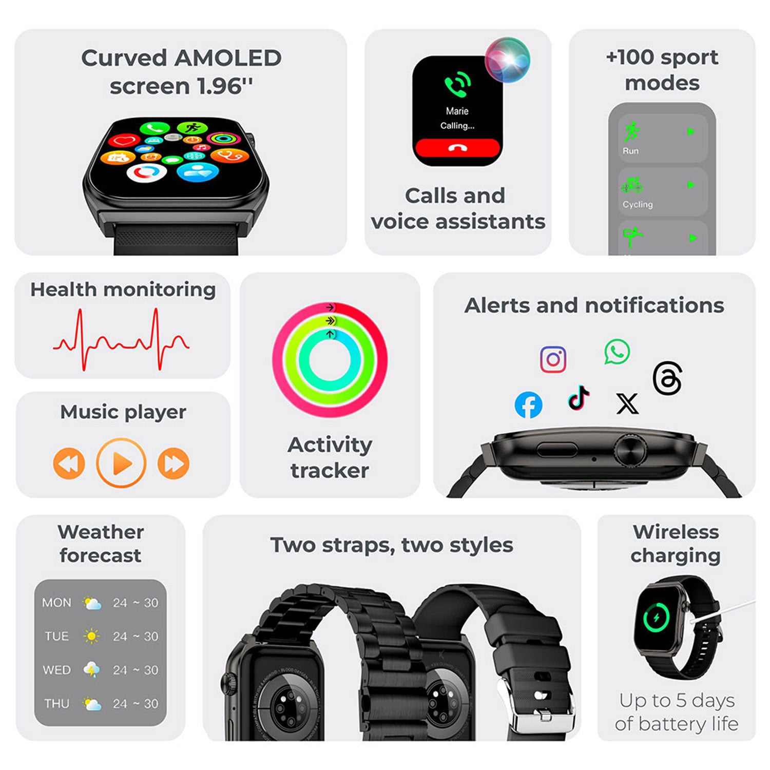 KSIX Smartwatch Olympo - black