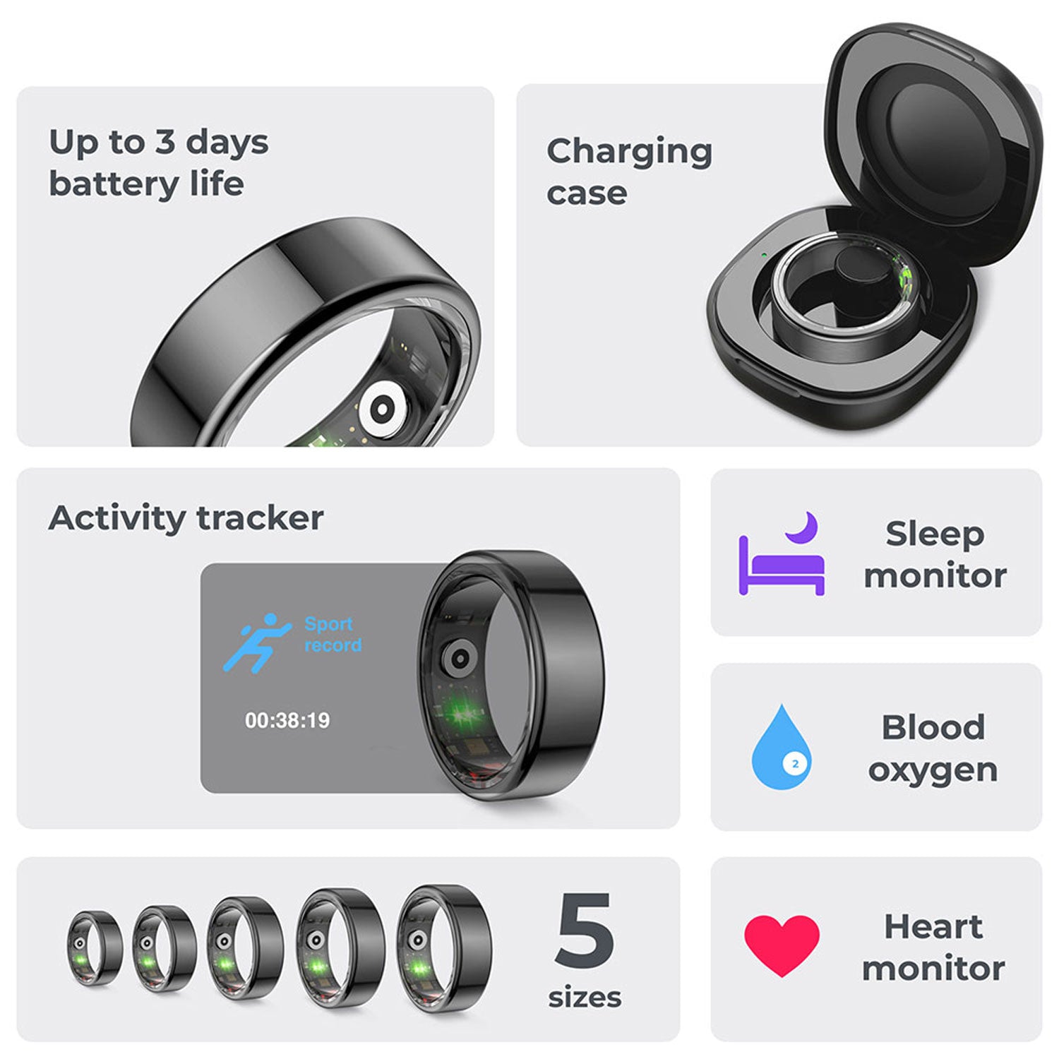 KSIX Smart Ring Saturn - XL
