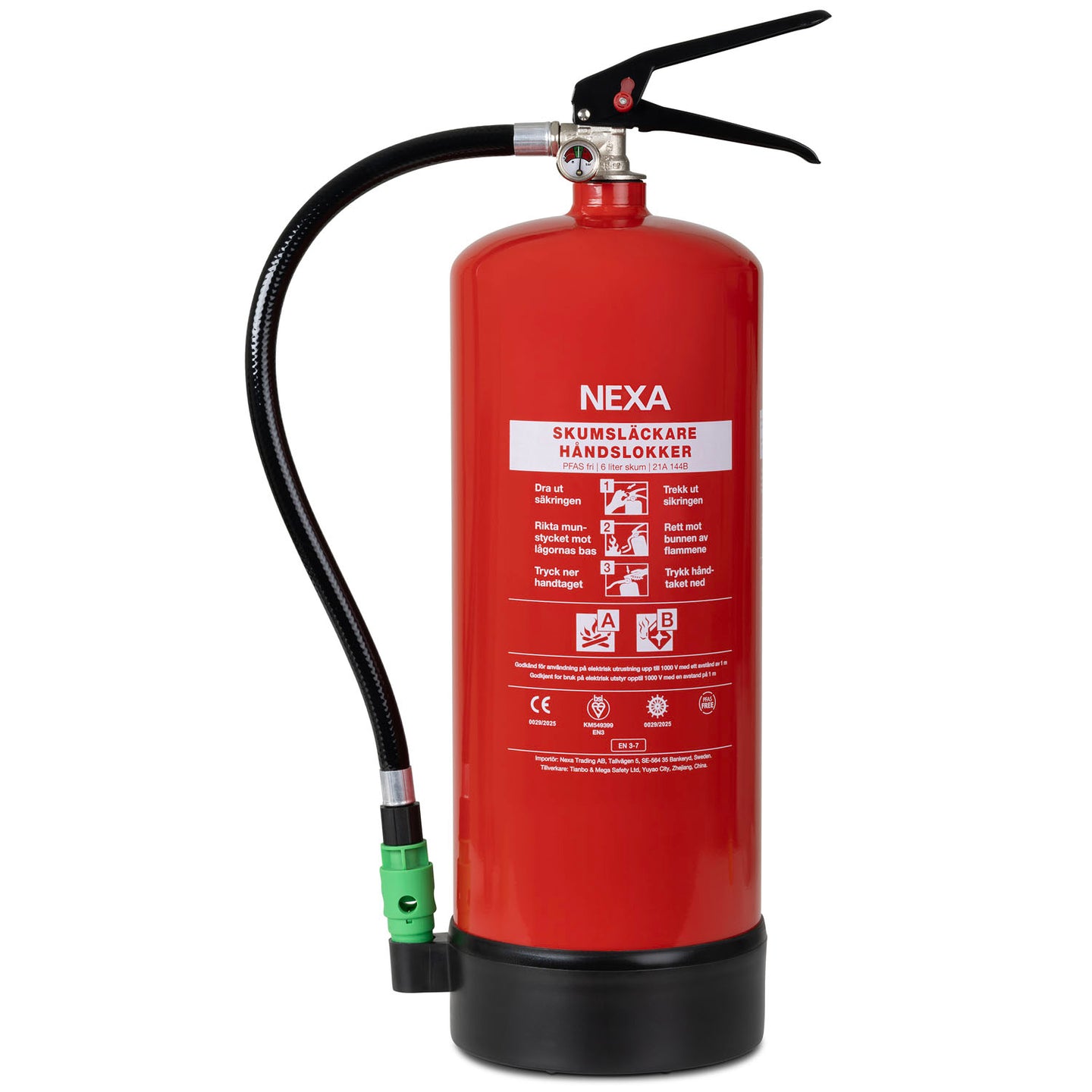 Nexa Brandsläckare Skum Röd 6L 21A 144B