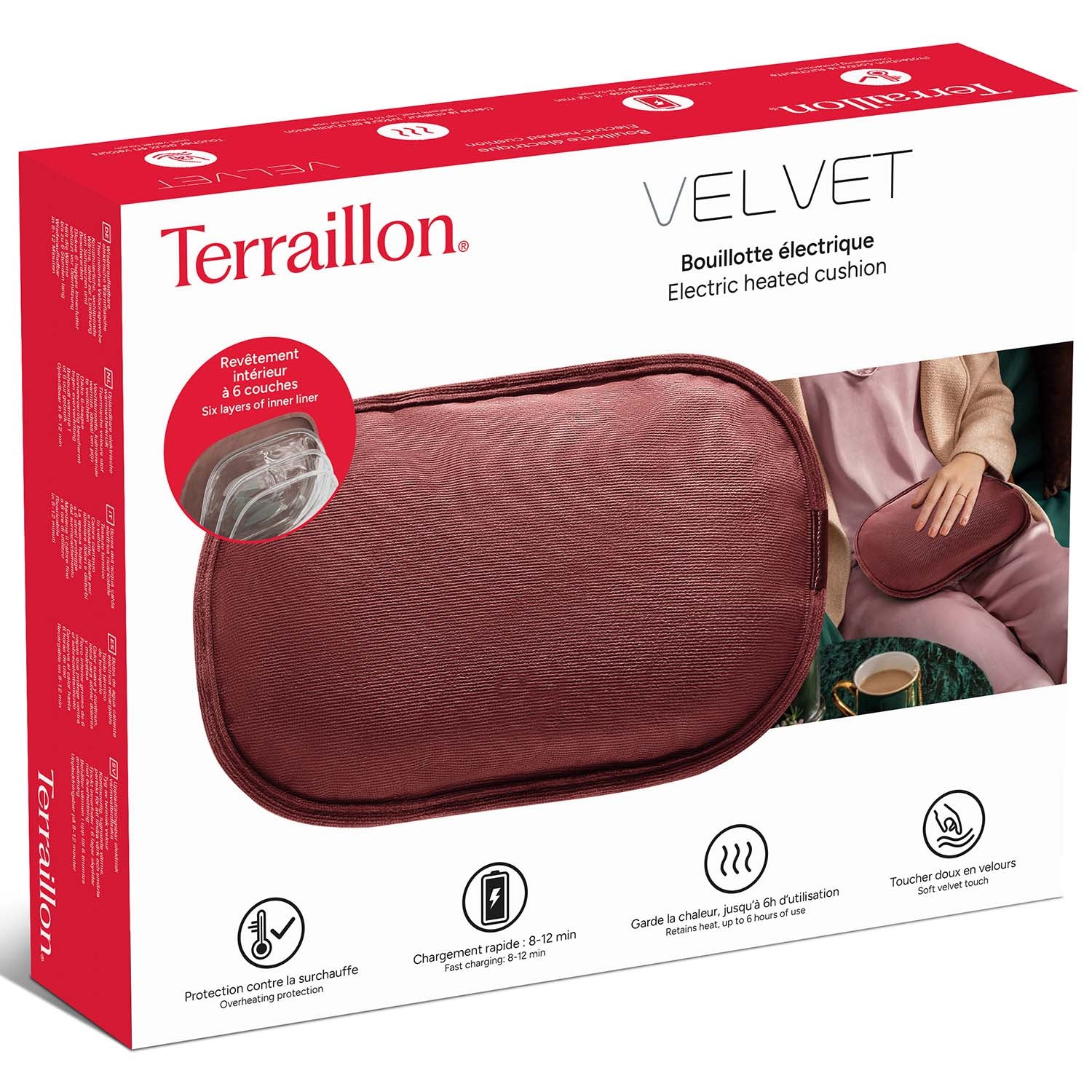 Terraillon Värmekudde Elektrisk VELVET 5x27x18cm