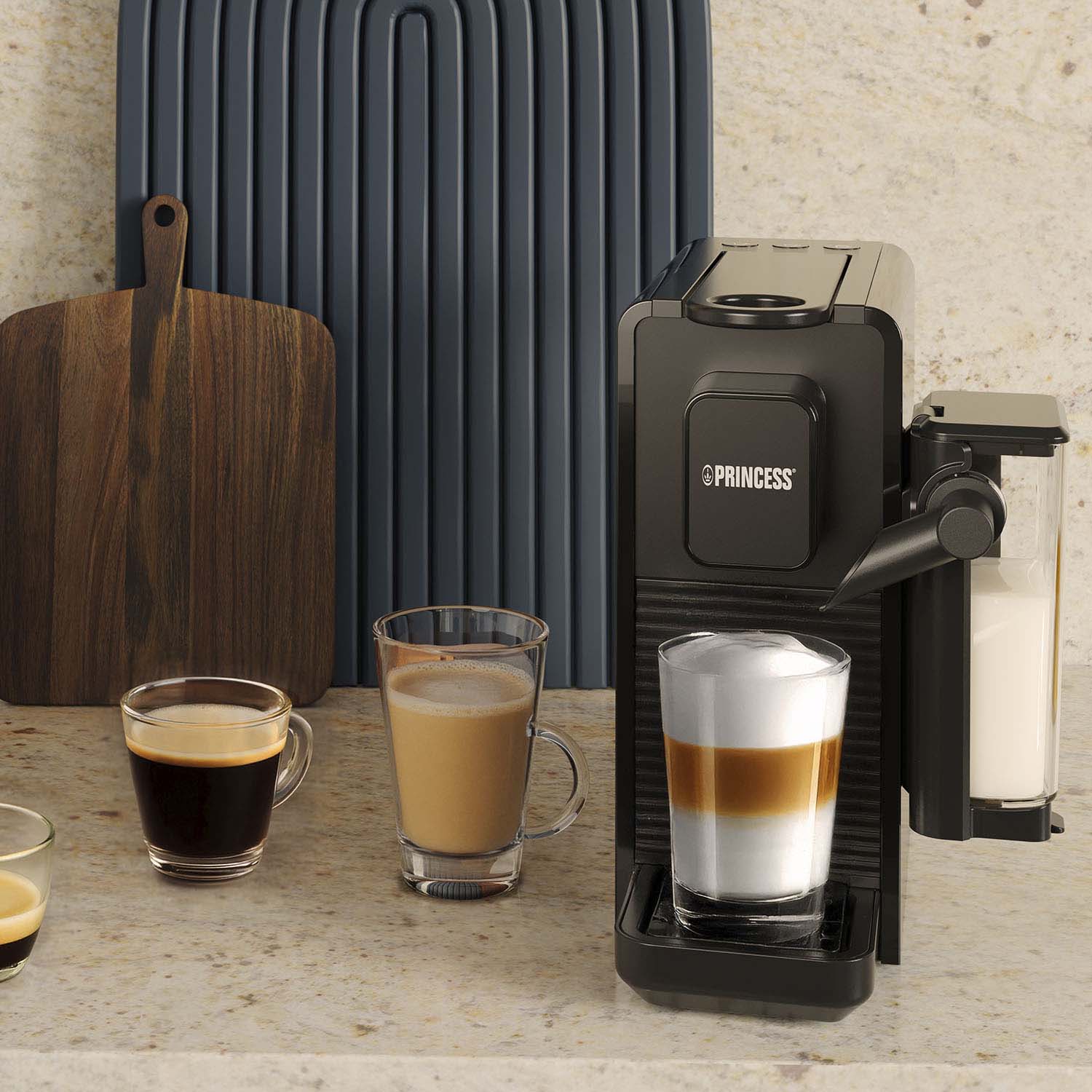 Princess Kapselmaskin Latte Pro 20bar "Nespresso" kompatibel - 249455