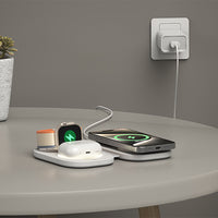 Celly 3-i-1 Trådlös laddare MagSafe-kompatibel Vit