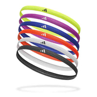 Adidas Hairbands - Set of 6 Black/White/Red/Purple/Blue/Ye